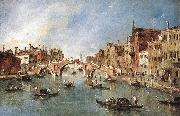 GUARDI, Francesco The Three-Arched Bridge at Cannaregio sdg oil painting artist